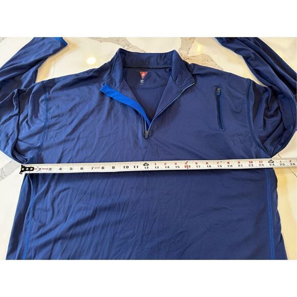 Scottevest Qzip Zip Pullover Shirt with Hidden Pockets Navy Blue Men’s Sz XL - Picture 3 of 6